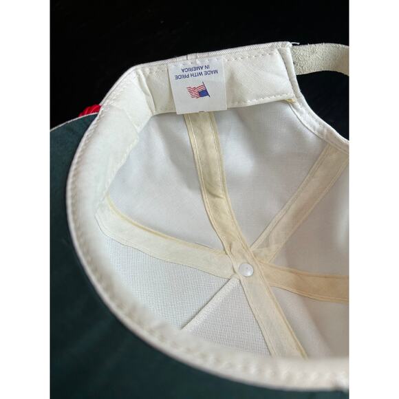 White Red Rope Flat Bill cap with leather back strap-Alamo Body & Paint TX - Picture 3 of 5